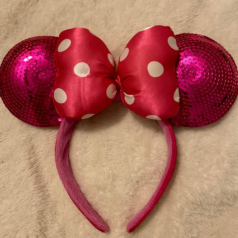 Pink sequin Mickey ears